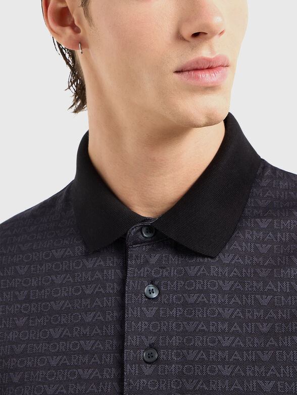 Cotton polo shirt with logo print - 4