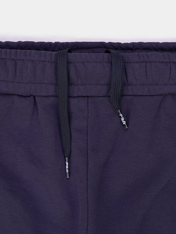 Blue shorts with logo print - 4