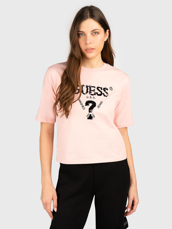 Black T-shirt with sequins - 1