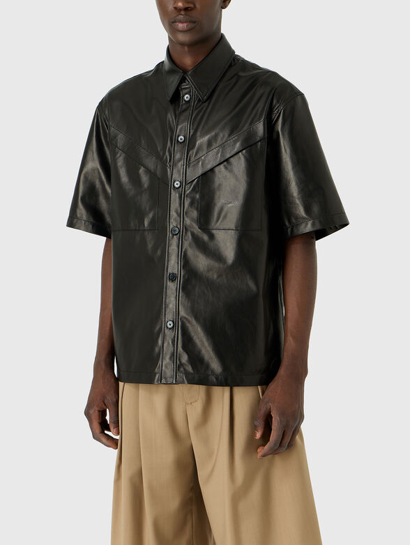 Short sleeve shirt in leather - 1