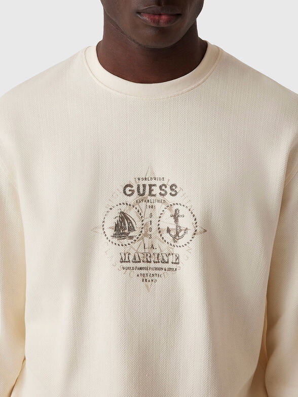 Sweatshirt with oval neckline and logo - 3