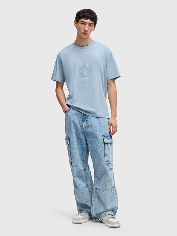 DAMINOR cotton T-shirt with oval neckline - 2