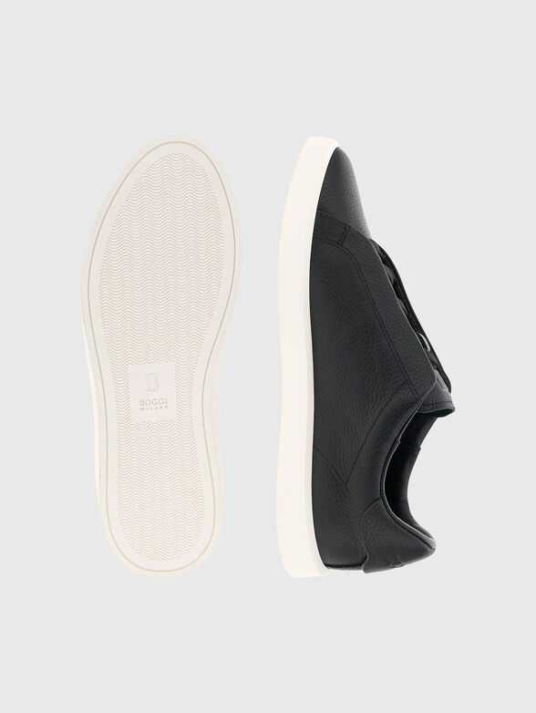 Black leather sneakers - 4