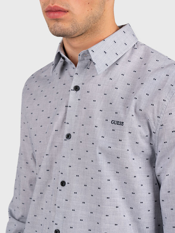 SUNSET cotton shirt with logo embroidery - 3