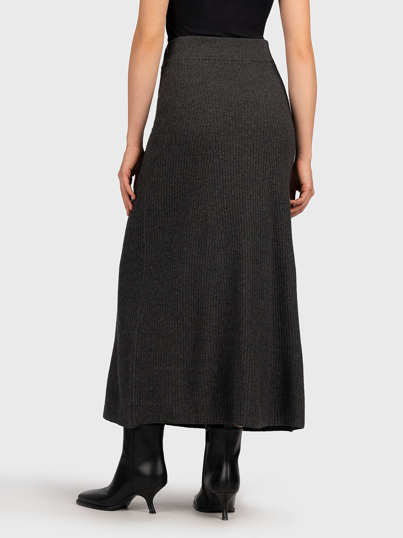 Black wool and cashmere blend skirt brand TRUSSARDI