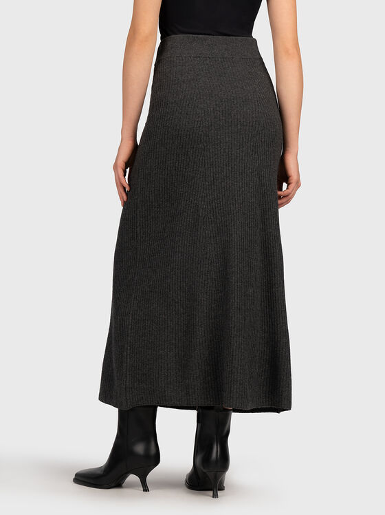 Black wool and cashmere blend skirt - 2