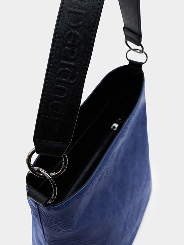 Large blue bag with all-over logo embossing - 5