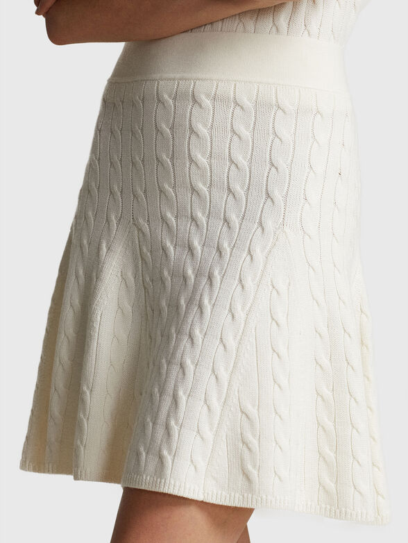 Knitted mini skirt in wool blend - 3