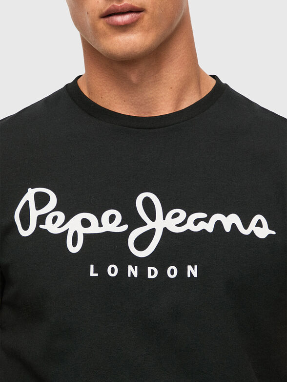 ORIGINAL STRETCH N black T-shirt with logo print - 4