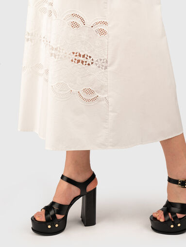 High waisted cotton midi skirt - 4