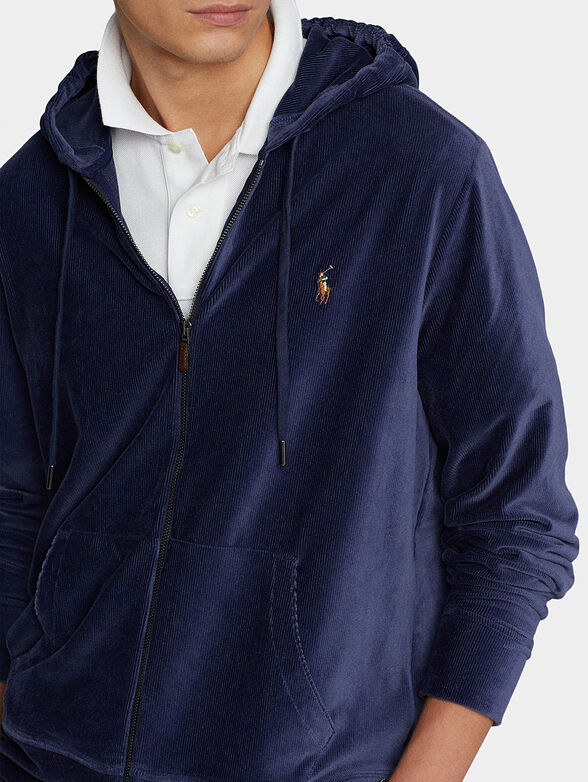 Blue velvet jeans sweatshirt - 4