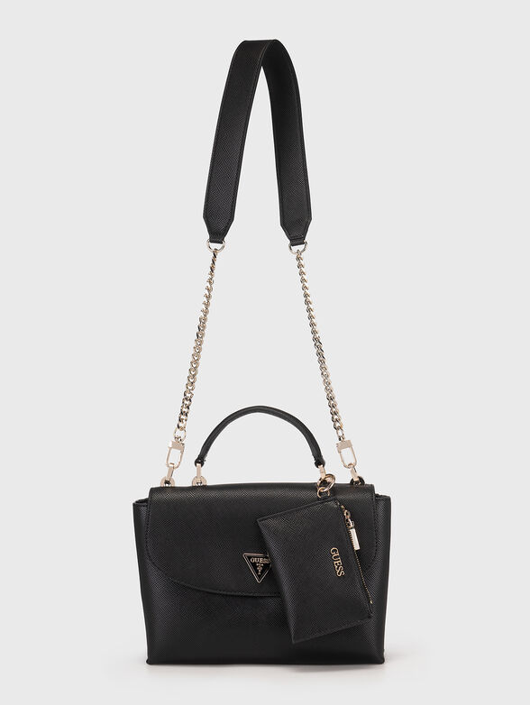 Black crossbody bag with triangular logo detail - 2