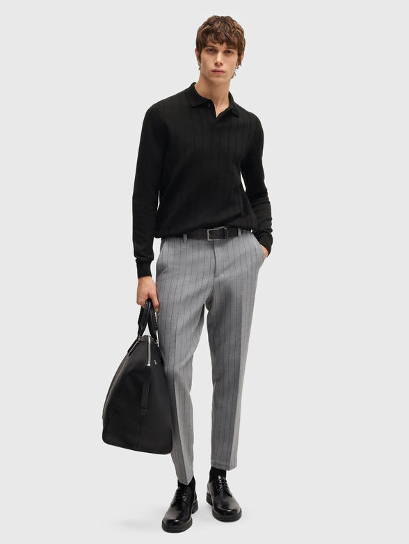 Wool sweater with polo collar - 2