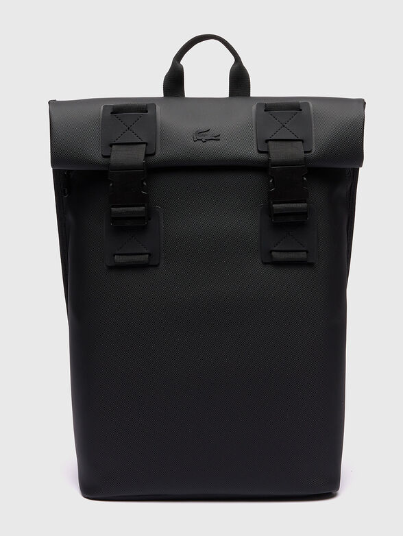 Black backpack with accent fastening - 1