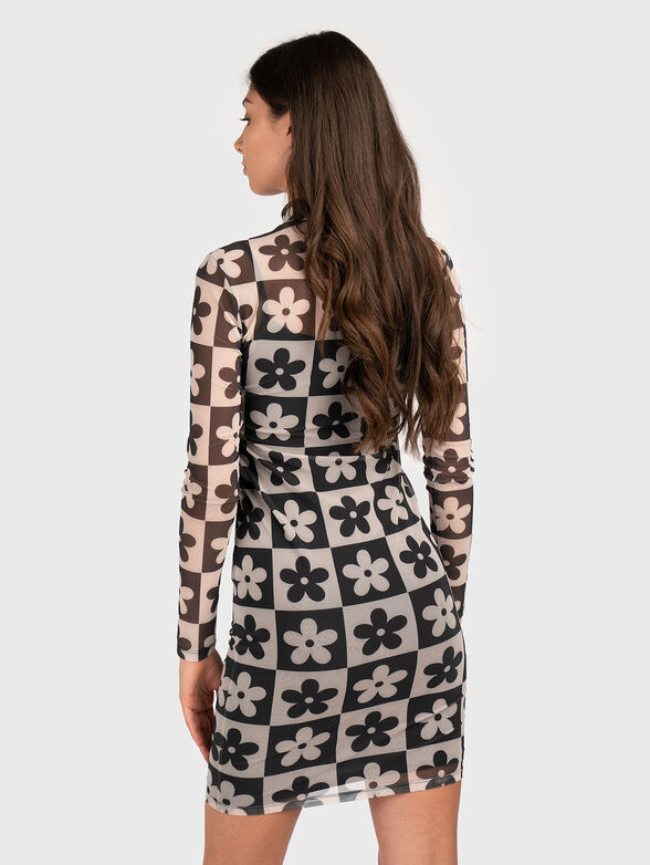 Mini dress with accent print - 2