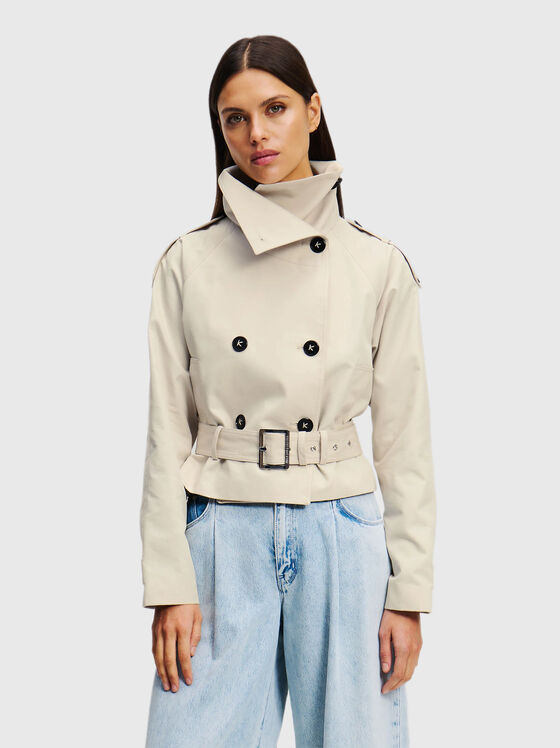 Twill cropped jacket - 1
