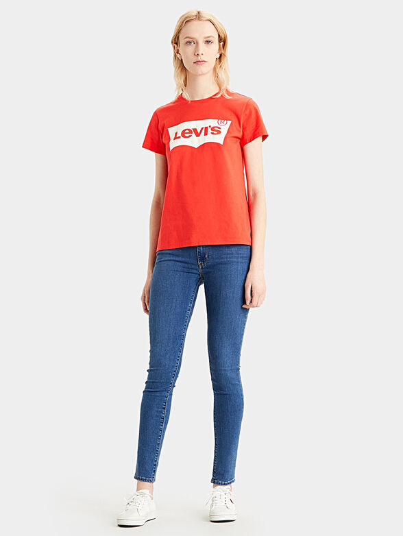 T-shirt in red with logo accent - 1