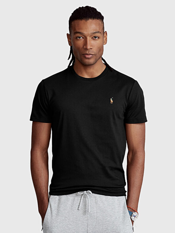 Black tee with logo embroidery - 1
