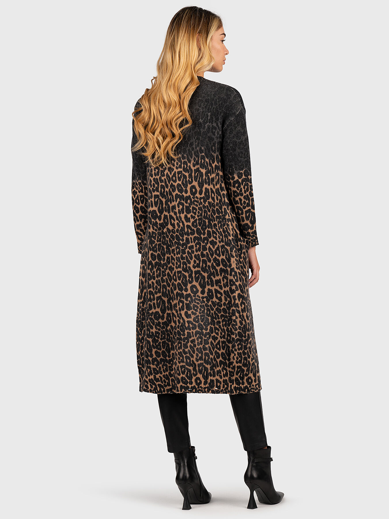 Long cardigan with leopard print brand LIU JO Globalbrandsstore en