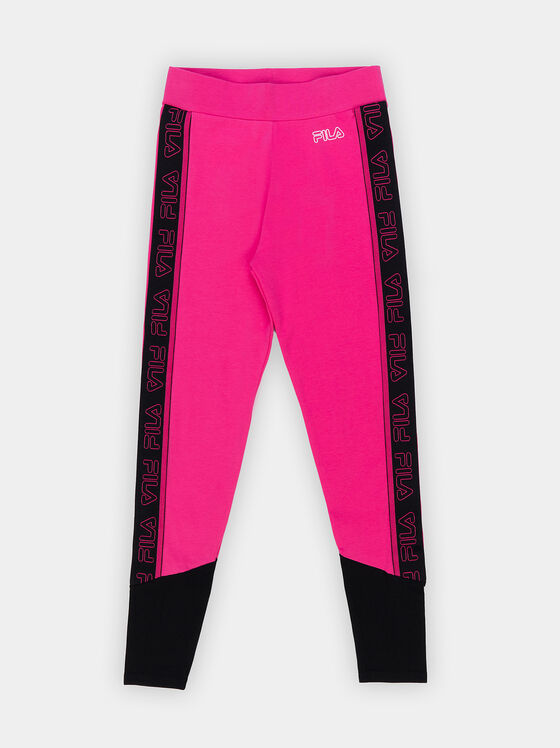 Fuxia leggings with logo straps - 1