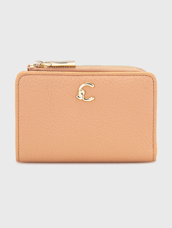 Leather wallet with logo - 1