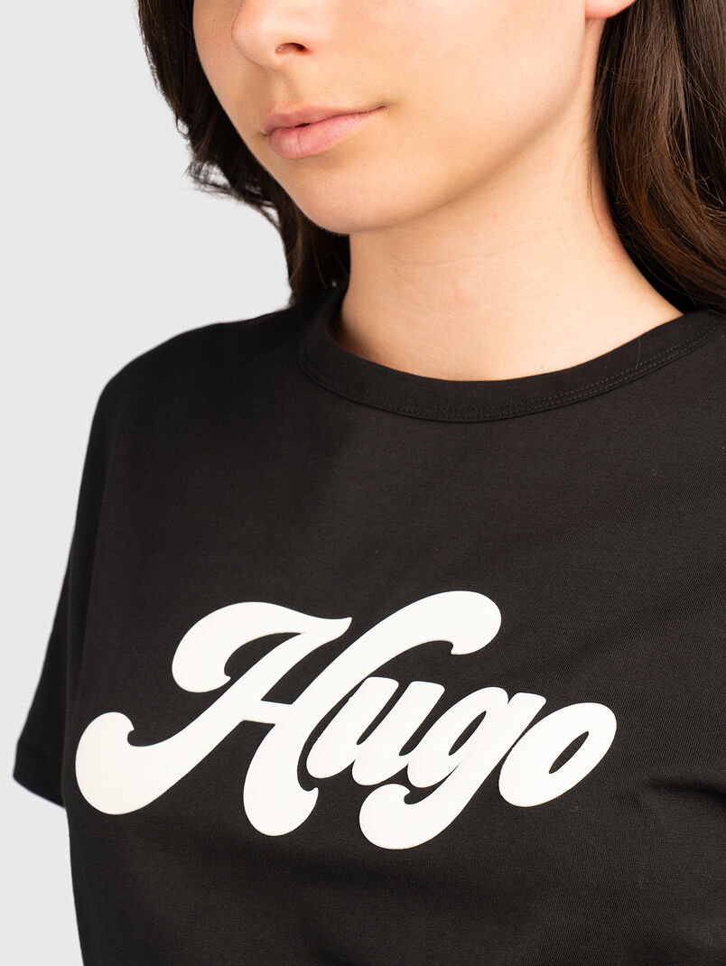 Cotton T-shirt with oval neckline - 3