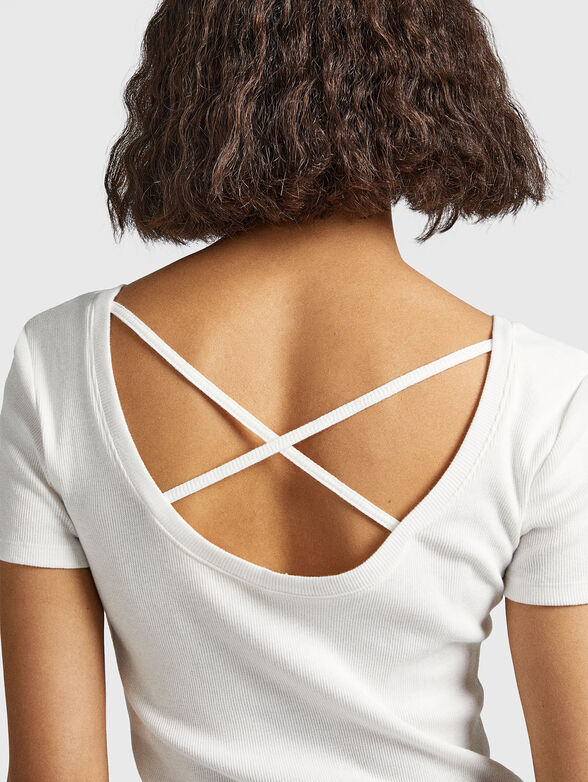 BABETTE SOLID T-shirt with crossed straps on the back - 4