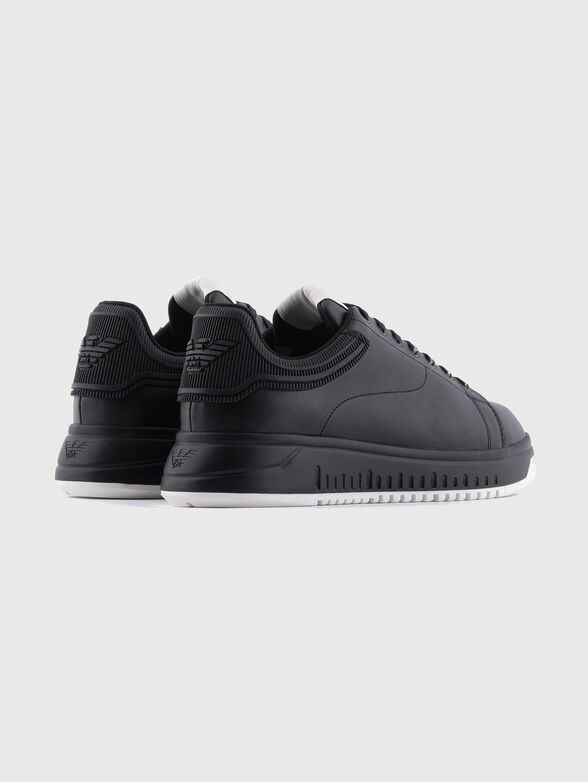 Black leather sport shoes - 3