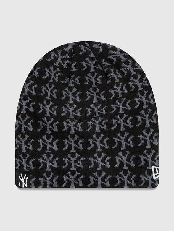 Knitted hat with logo print - 1