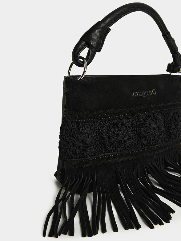 Leather sling bag with tassels - 5