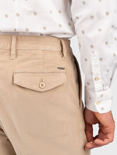 NOAH beige trousers with logo - 3