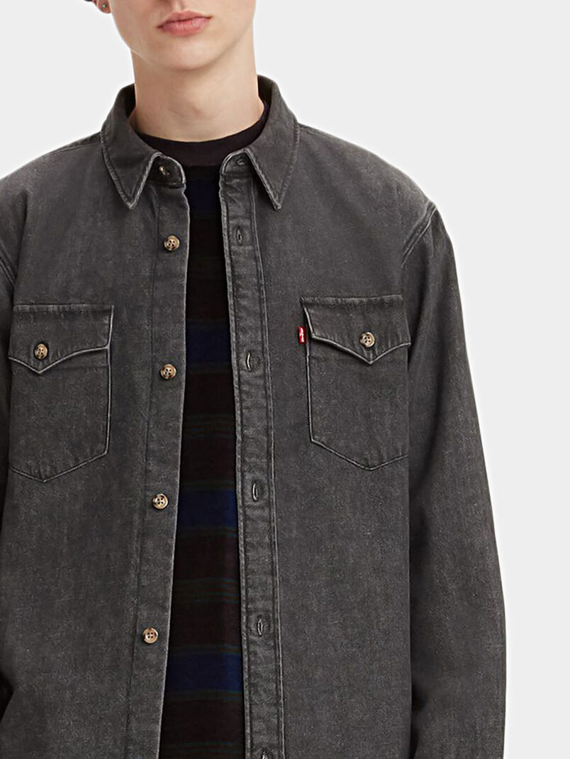 Levi's® black denim shirt with washed effect - 3