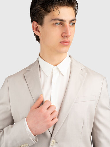 Gray single-breasted blazer - 4