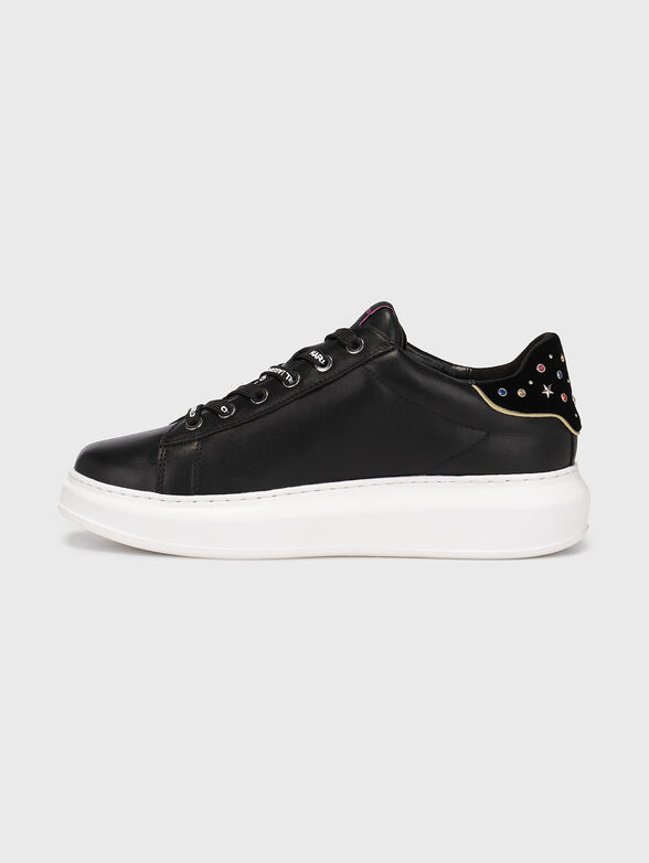 KAPRI black sports shoes with applied rhinestones - 4