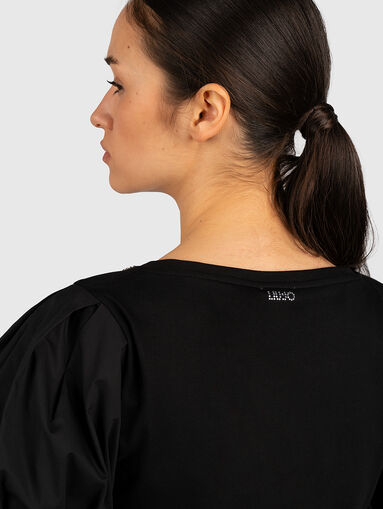 Black blouse with puff sleeves - 5