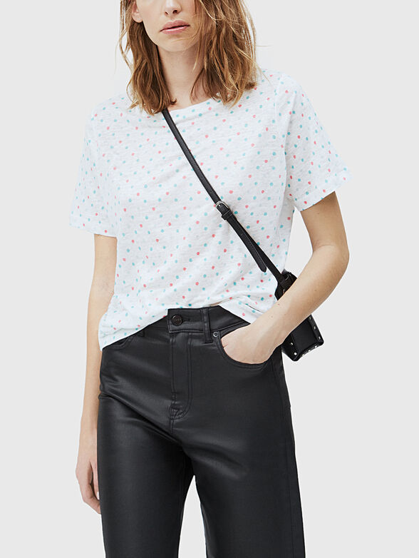 DENISE Linen T-shirt with dotted print - 1