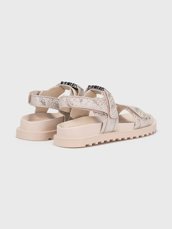 FABELIS beige sandals with logo accent - 3