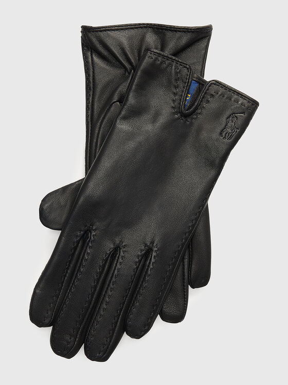 Black leather gloves - 1