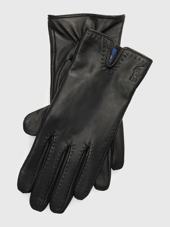 Black leather gloves - 1