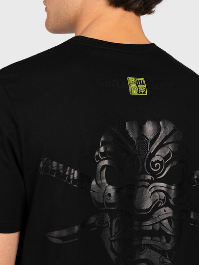 Black printed t-shirt with Japanese motifs - 6