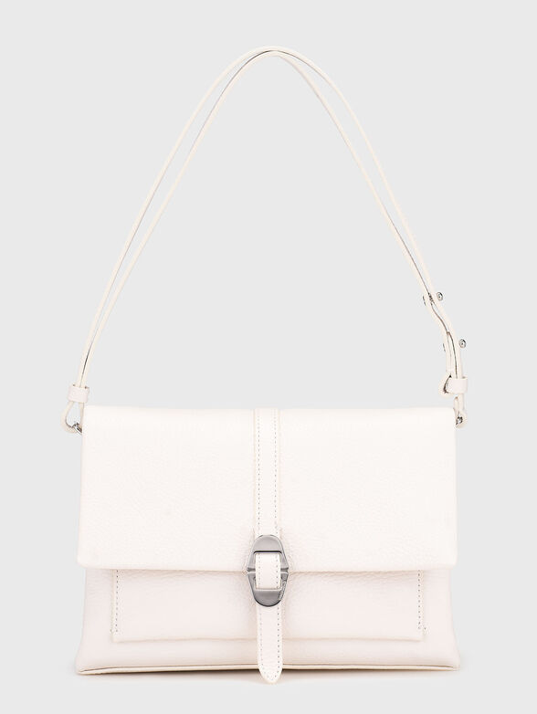 Beige leather shoulder bag - 1