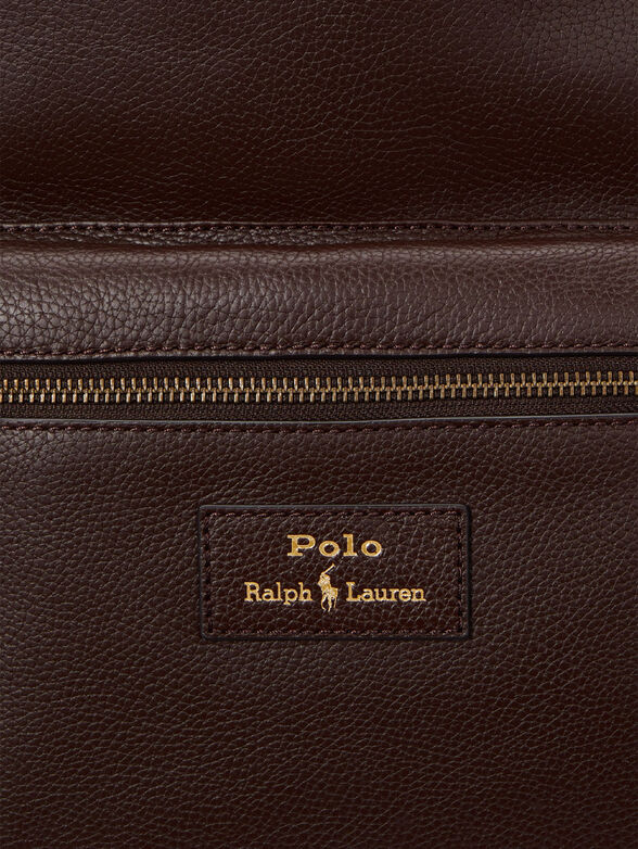 Leather backpack with logo - 6