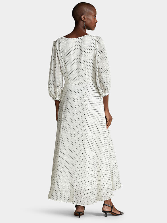 Asymmetric dress with polka dot print - 2