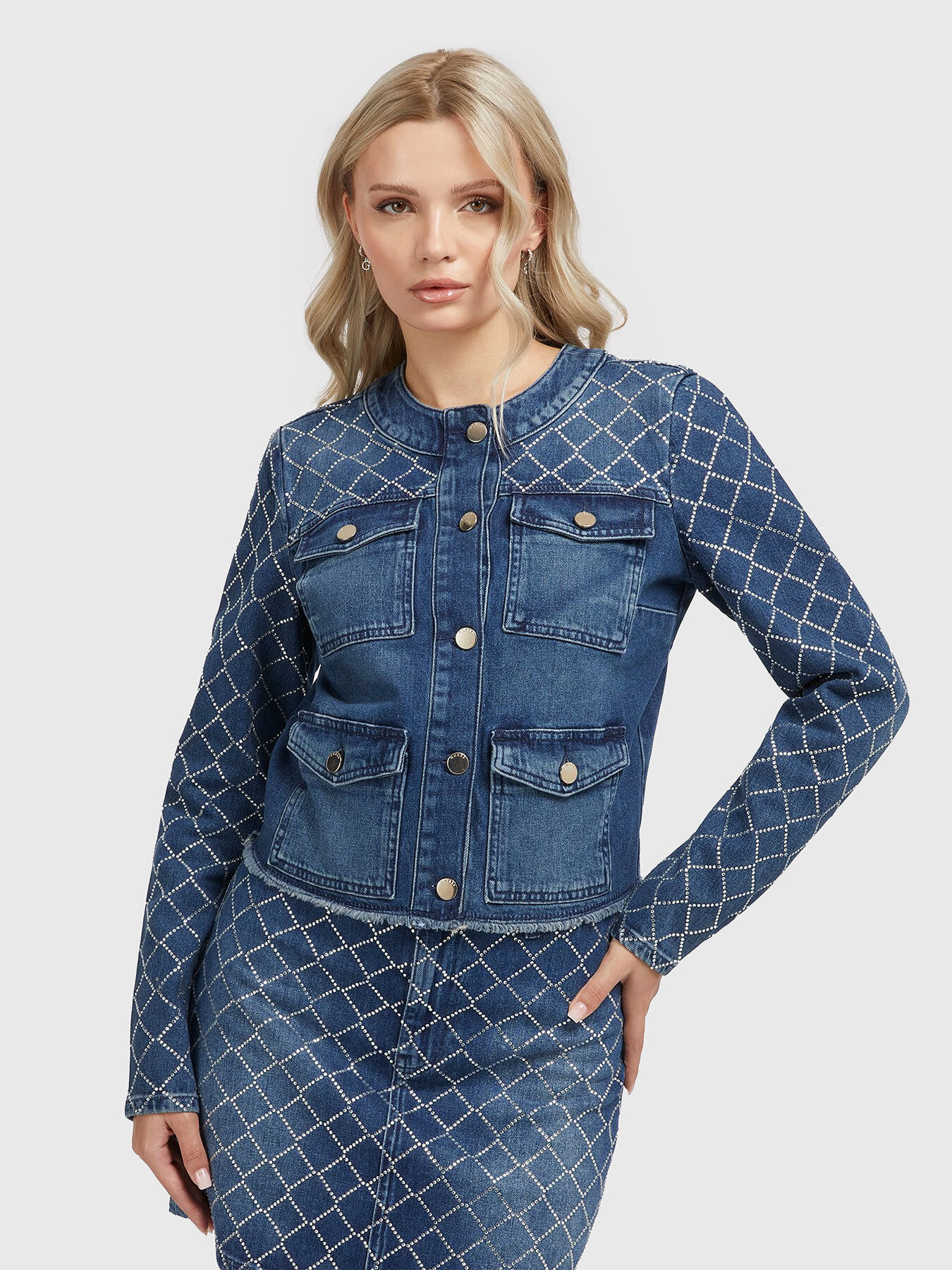 Guess denim cheap jacket womens