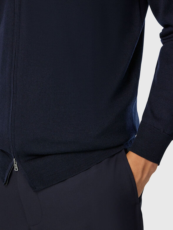 Wool cardigan with double zip - 4