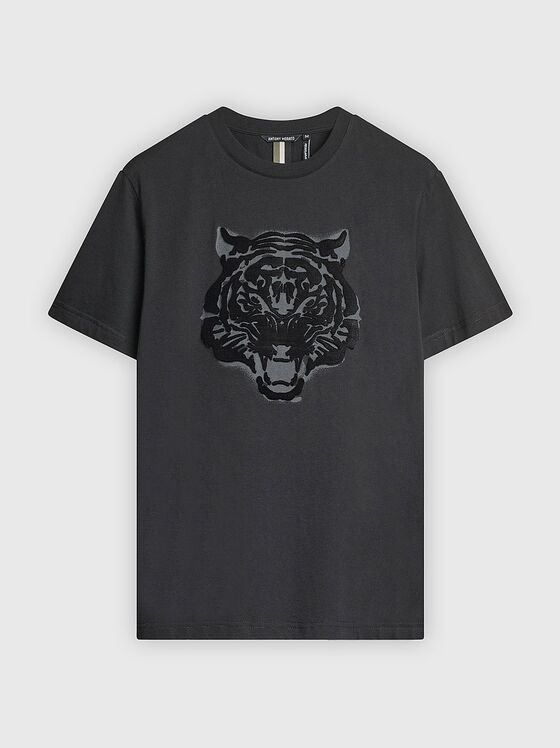 Памучна тениска с овално деколте - 1