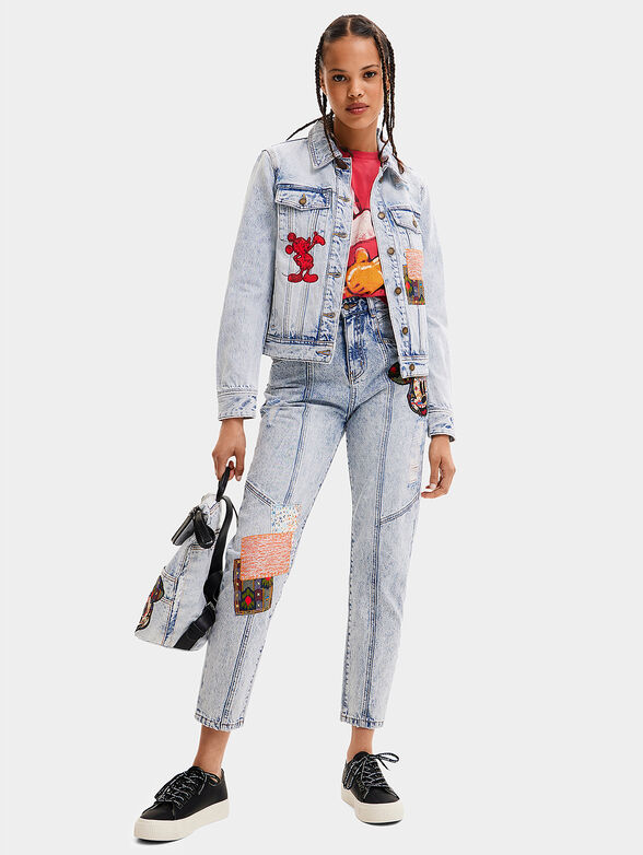 Denim jacket with Mickey Mouse art details - 4