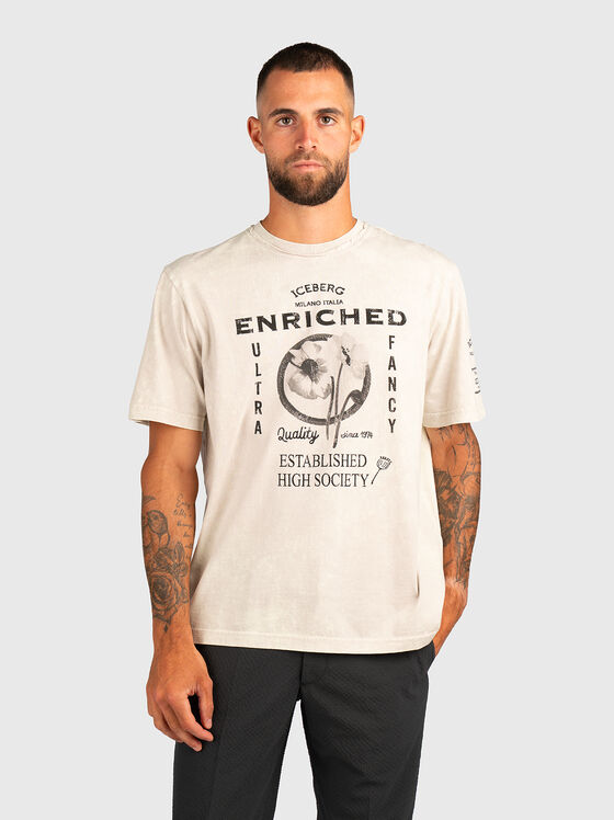 T-shirt with oval neckline - 1