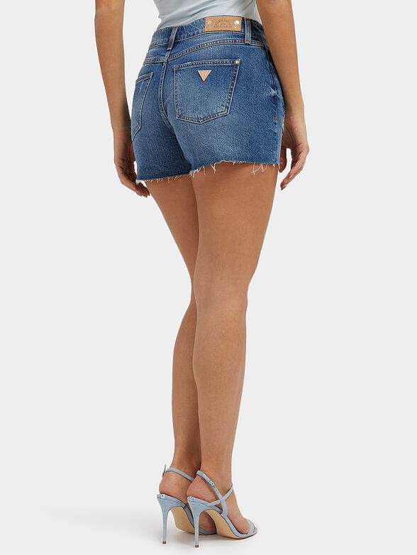Denim shorts with logo patch - 2