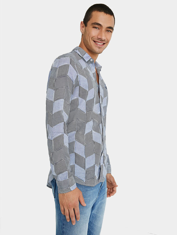 DAMAR shirt with striped geometric print - 4